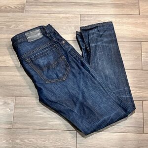 Diesel Jeans 31x32 Mens Thavar Slim Skinny Dark Wash Distressed Measures 33x32